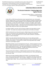 Statement by the Delegation of the United States of America on the Russian Federation’s ongoing aggression against Ukraine