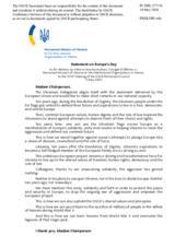 Statement by the Delegation of Ukraine on the Europe Day, observed on 9 May 2024