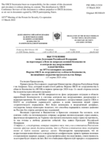 Выступление члена Делегации Российской Федерации на переговорах в Вене по вопросам военной безопасности и контроля над вооружениями О.В.Бушуева