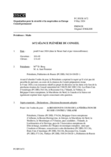 Journal de la 1472ème séance plénière du Conseil permanent