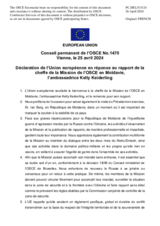Déclaration de l’Union européenne en réponse au rapport de la cheffe de la Mission de l’OSCE en Moldavie, l’ambassadrice Kelly Keiderling