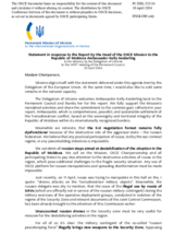 Statement by the Delegation of Ukraine in response to the report by the Head of the OSCE Mission to Moldova, Ambassador Kelly Keiderling