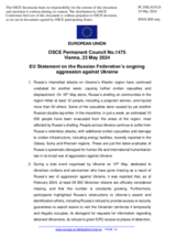 Statement by the Belgian EU Presidency on the Russian Federation’s ongoing aggression against Ukraine