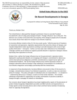 Statement by the Delegation of the United States of America on the recent developments in Georgia