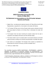 Statement by the Belgian EU Presidency on provocations on the European Union border between Estonia and Russia