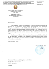 Response by the Delegation of Belarus to the Questionnaire on Anti-Personnel Mines and Explosive Remnants of War