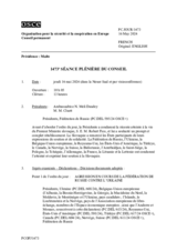 Journal de la 1473ème séance plénière du Conseil permanent
