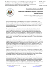 Statement by the Delegation of the United States of America on the Russian Federation’s ongoing aggression against Ukraine