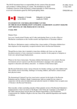 Statement by the Delegation of Canada on the Russian Federation’s ongoing aggression against Ukraine