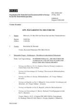 Journal der 1079. Plenarsitzung des Forums für Sicherheitskooperation
