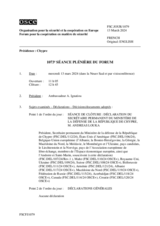 Journal de la 1073ème séance plénière du Forum pour la coopération en matière de sécurité