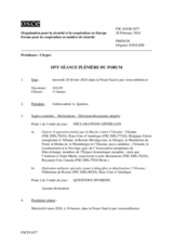 Journal de la 1071ème séance plénière du Forum pour la coopération en matière de sécurité