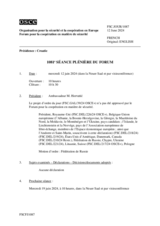 Journal de la 1081ème séance plénière du Forum pour la coopération en matière de sécurité