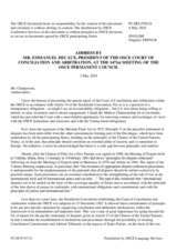 Address by the President of the Court of Conciliation and Arbitration, Mr. Emmanuel Decaux