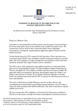 Statement by the Delegation of Norway in response to the report by the Director of the Conflict Prevention Centre, Ms. Catherine Fearon