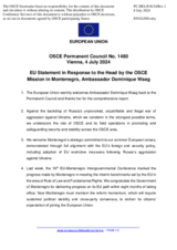 Statement by the Hungarian EU Presidency in response to the report by the Head of the OSCE Mission to Montenegro, Ms. Dominique Waag