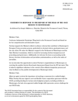 Statement by the Delegation of Norway in response to the report by the Head of the OSCE Mission to Montenegro, Ms. Dominique Waag