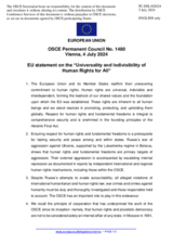 Statement by the Hungarian EU Presidency on the universality and indivisibility of human rights for all