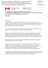 Statement by the Delegation of Canada on the Russian Federation’s ongoing aggression against Ukraine