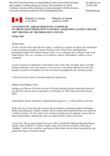 Statement by the Delegation of Canada on the Russian Federation’s ongoing aggression against Ukraine