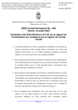 Déclaration des États Membres de l’UE sur le rapport du Commissaire aux comptes et sur le rapport du Comité d’audit