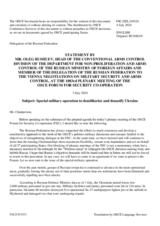 Statement by the Delegation of the Russian Federation on the special military operation to denazify and demilitarize Ukraine