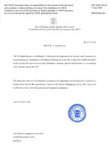 Information Exchange by the Delegation of Estonia on Conventional Arms Transfer