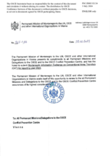 Information Exchange by the Delegation of Montenegro on Conventional Arms Transfer