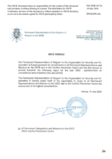 Response by the Delegation of Belgium to the Questionnaire on Participating States’ Policy and/or National Practices and Procedures for the Export of Conventional Arms and Related Technology