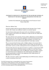 Statement by the Delegation of Norway in response to the report by the Secretary General on “Response to the implications of Afghanistan for the OSCE region”