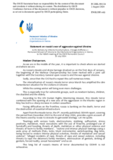 Statement by the Delegation of Ukraine on the Russian Federation’s ongoing aggression against Ukraine