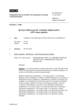 Journal de la 1479ème séance spéciale du Conseil permanent