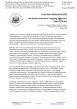 Statement by the Delegation of the United States of America on the Russian Federation’s ongoing aggression against Ukraine