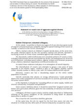 Statement by the Delegation of Ukraine on the Russian Federation’s ongoing aggression against Ukraine