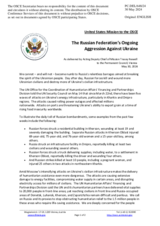 Statement by the Delegation of the United States of America on the Russian Federation’s ongoing aggression against Ukraine