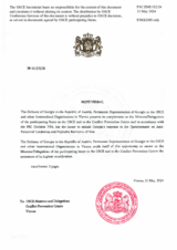 Response by the Delegation of Georgia to the Questionnaire on Anti-Personnel Mines and Explosive Remnants of War