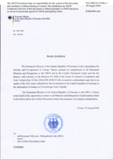 Information Exchange by the Delegation of Germany on Conventional Arms Transfer