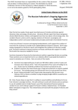 Statement by the Delegation of the United States of America on the Russian Federation’s ongoing aggression against Ukraine