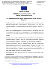 Statement by the Hungarian EU Presidency on the recent developments in the north of Kosovo