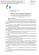 Statement by the Delegation of Ukraine on the Russian Federation’s ongoing aggression against Ukraine