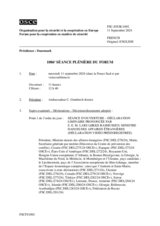 Journal de la 1086ème séance plénière du Forum pour la coopération en matière de sécurité