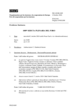 Giornale della 1089a Seduta plenaria del Foro di cooperazione per la sicurezza