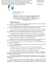 Statement by the Delegation of Ukraine on the Russian Federation’s ongoing aggression against Ukraine