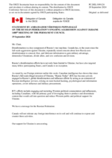 Statement by the Delegation of Canada on the Russian Federation’s ongoing aggression against Ukraine