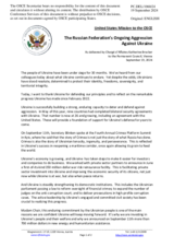 Statement by the Delegation of the United States of America on the Russian Federation’s ongoing aggression against Ukraine