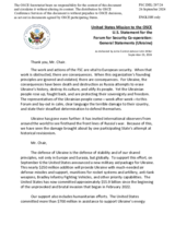 Statement by the Delegation of the United States of America on the Russian war of aggression against Ukraine