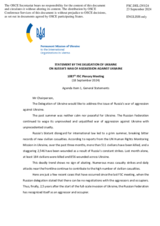 Statement by the Delegation of Ukraine on the Russian war of aggression against Ukraine
