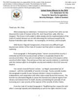 Statement by the Delegation of the United States of America on the Code of Conduct on Politico-Military Aspects of Security