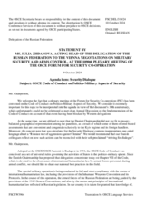 Statement by the Delegation of the Russian Federation on the Code of Conduct on Politico-Military Aspects of Security