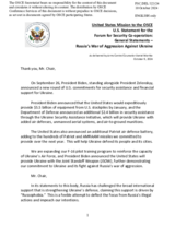 Statement by the Delegation of the United States of America on the Russian war of aggression against Ukraine